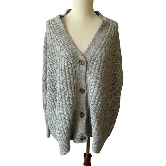 JENNI KAYNE COCOON CARDIGAN OVERSIZED GRANDPACORE BOYFRIEND WOOL BABY ALPACA S - Picture 2 of 11